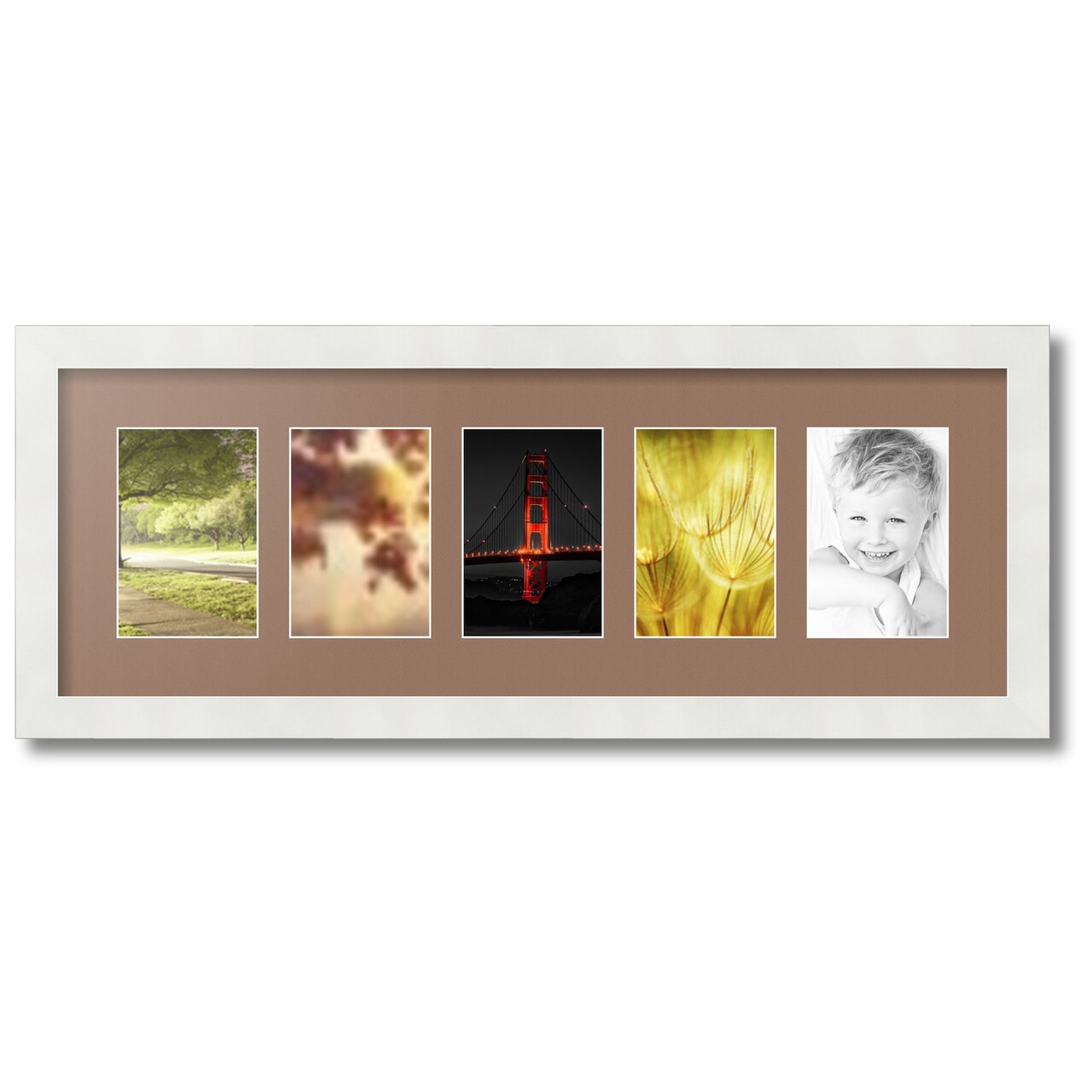 ArtToFrames Collage Photo Picture Frame with 5 - 4x6 inch Openings, Framed in White with Over 62 Mat Color Options and Plexi Glass (CSM-3966-153)